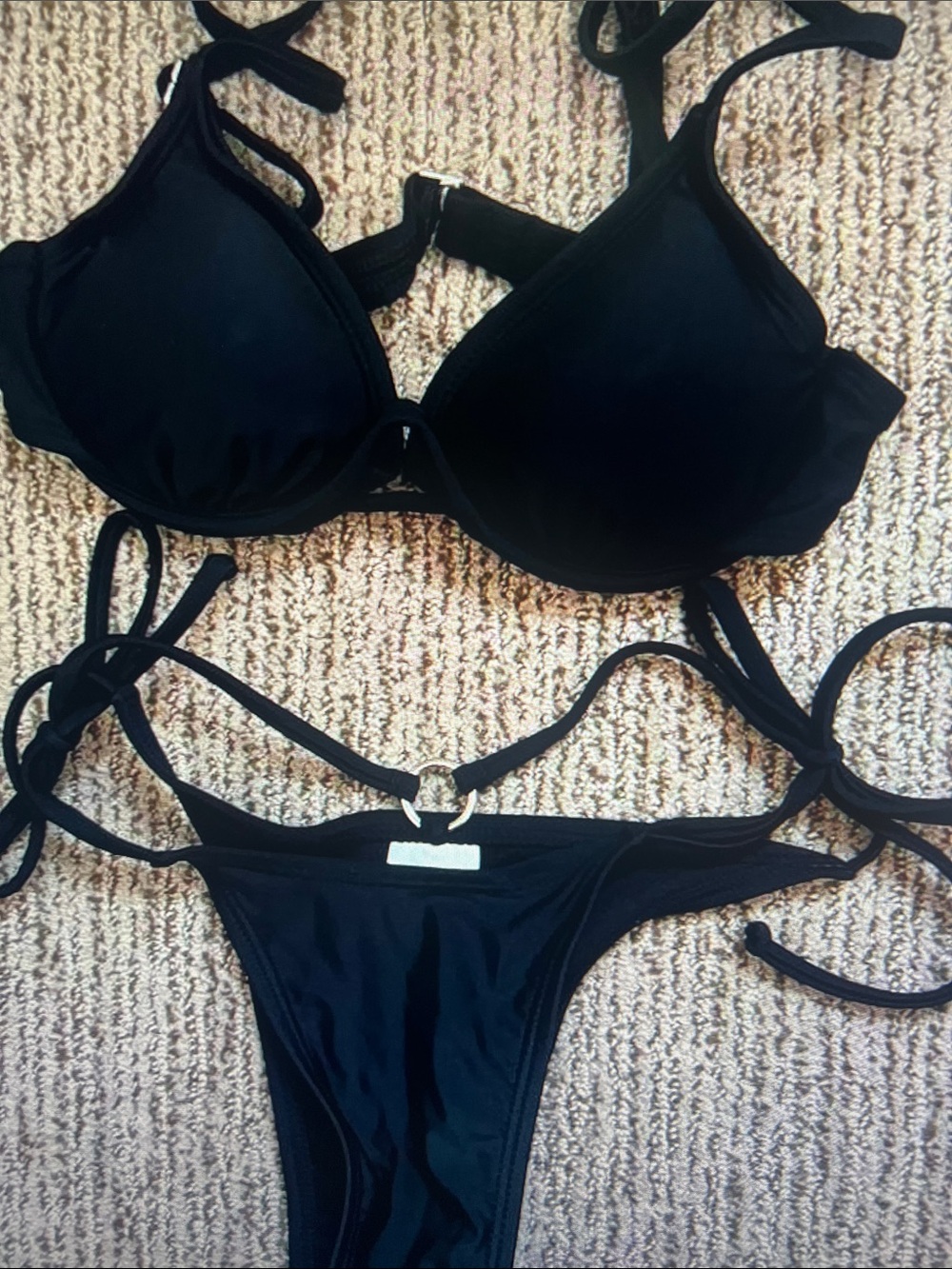 Black Strappy Bikini Set